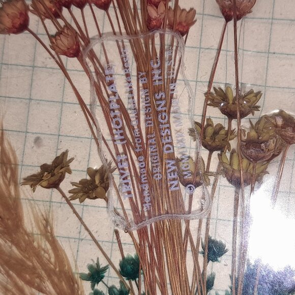 Vintage Lucite Floral and Bird Trivet - Picture 2 of 4